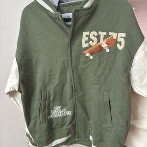 Zara Olive and Cream Kids Jacket